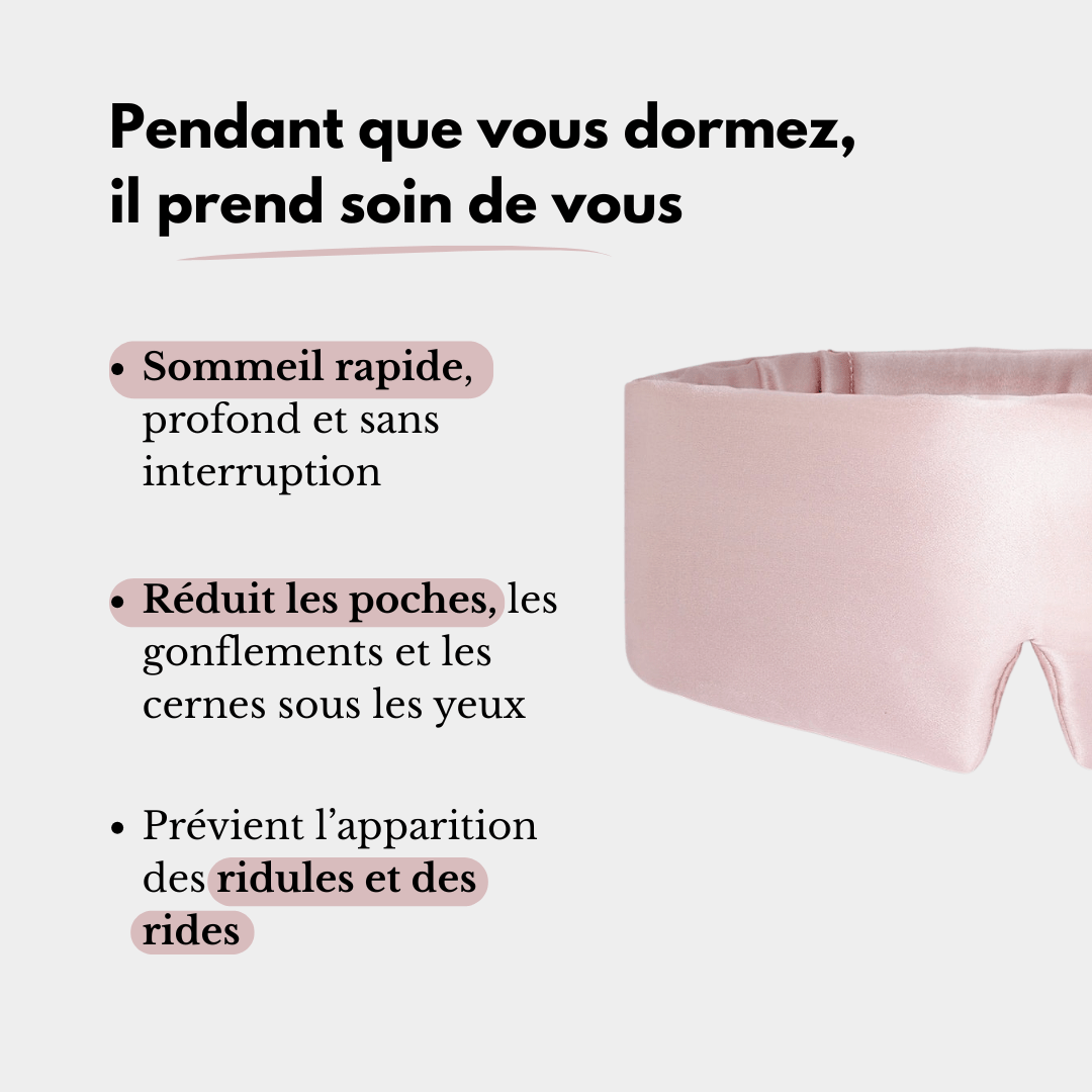 Masque de nuit en soie de mûrier