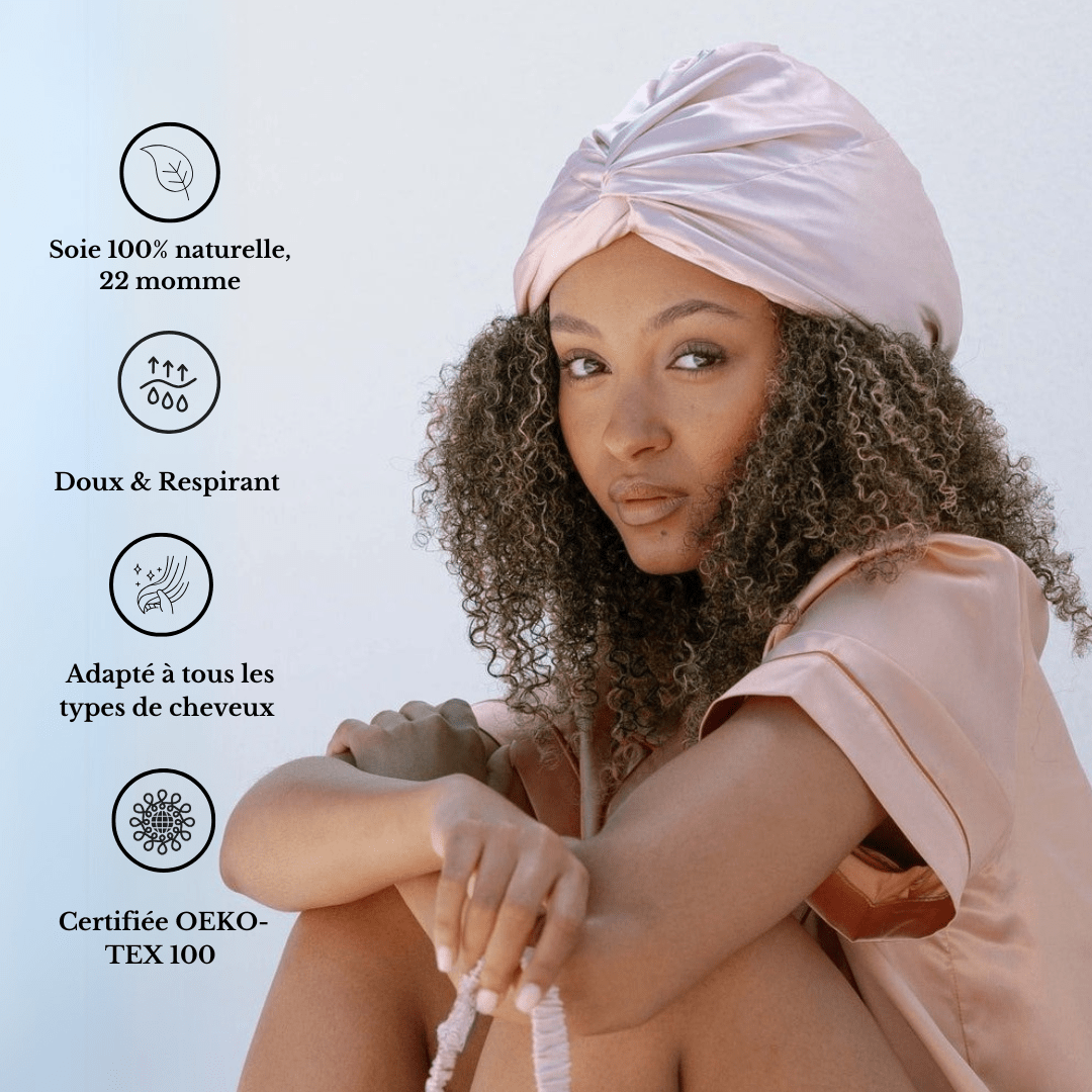 Bonnet de nuit 100% soie de mûrier